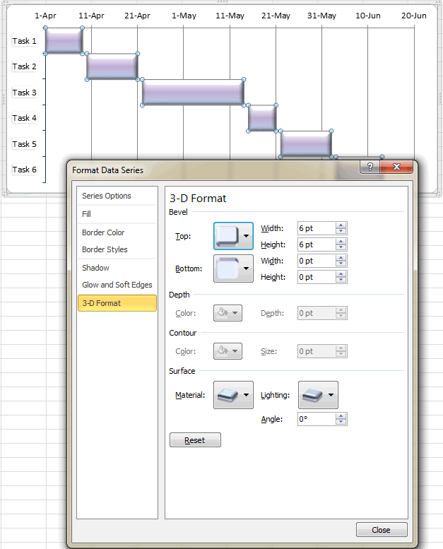 改进 Excel 甘特图的设计